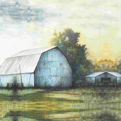 " Blue Painted Barn " Painting Print