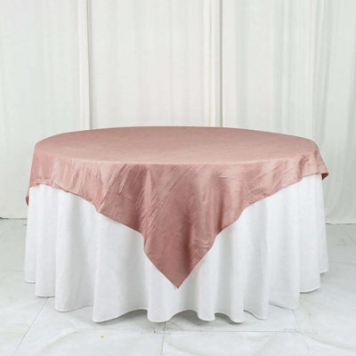 72"X72" Accordion Crinkle Taffeta Table Overlay, Square Tablecloth Topper