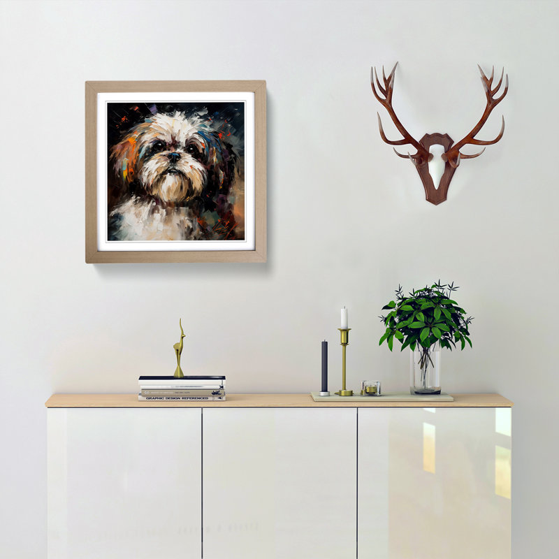 Shih Tzu Palette Knife No.1 - Wall Art, Oak