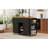 85.5" Kitchen Island With Extendable Dining Table, Kitchen Storage Table With 3 Side Open Shelves, Rolling Kitchen Island With Power Outlet, 3 Drawers, 2 Doors, For Kitchen, Dining Room, Black-951234047