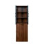 Armoire de rangement H 70,87 po, étagère de rangement coulissante multi-fonctions à 4 niveaux et 2 portes en verre, grande bibliothèque moderne en bois pour le bureau à domicile-1785756519