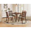 5-Piece Round Dining Table Set For 4 People, 1 Wood Dining Table With 4 Upholstered Chairs-1223832433