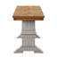 Ensemble de salle à manger à dessus en bois de chêne massif avec chaises à dossier en bois massif 78 "Fortville - 6 pièces, table de base blanc antique, chaises et banc-1518945080-1518945086
