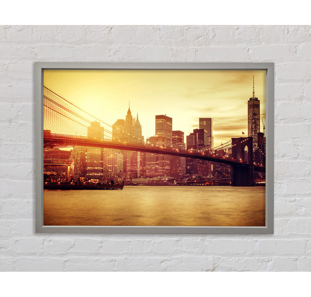 Brooklyn Bridge Splendour - Einzelner Bilderrahmen Kunstdrucke auf Leinwand