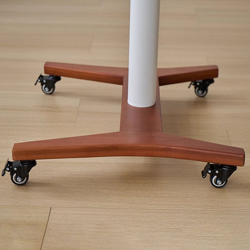 Brown+White Rectangular Solid Wood+Metals End Table, 31.5