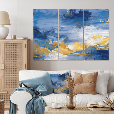 «Effervescent Ocean Golden Sunrise Awakening IV», ensemble de reproductions d'art sur toile