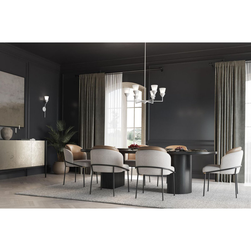 Lustre 6 lumières façon bougie Pinellas, Plâtre blanc