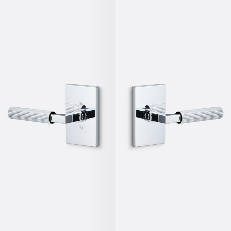 Levanto Passage Rosette, Straight Knurled Grip, Polished Chrome
