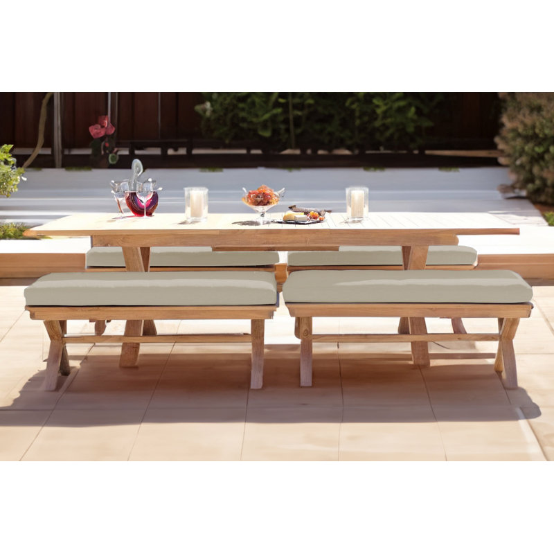 Ensemble repas d'extérieur rectangulaire pour 8 personnes L 79 po Buroker, Beige antique