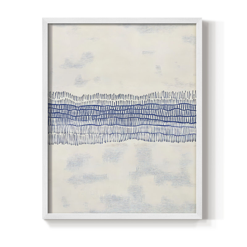 Abstrait, reproduction encadrée CDLxxII - prêt à être accroché , H 20 po x l 16 po, Blanc