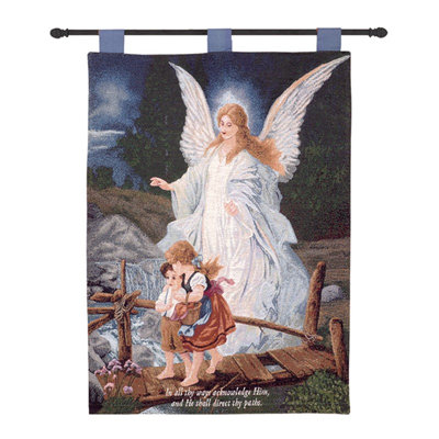 Tapisserie décorative 26 po x 36 po en mélange de coton bleu-brun