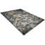 Tapis rectangulaires en polypropylène thermofixés faits à la machine - couleur bleu beige, motif floral moderne, tapis à poils courts faits à la machine pour le salon, la chambre à coucher-23397019