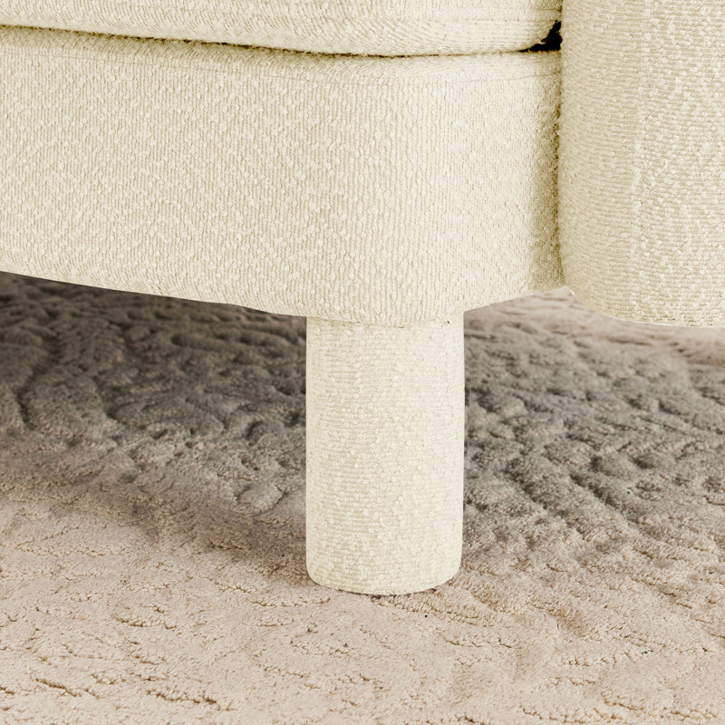 En beige avec système de ressorts et tissu bouclé respirant pour une utilisation quotidienne Moderne avec rembourrage incurvé doux