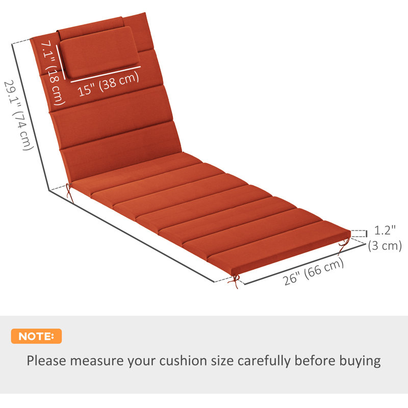 Coussin de chaise longue d'extérieur, UPF50 + coussin de chaise longue en oléfine