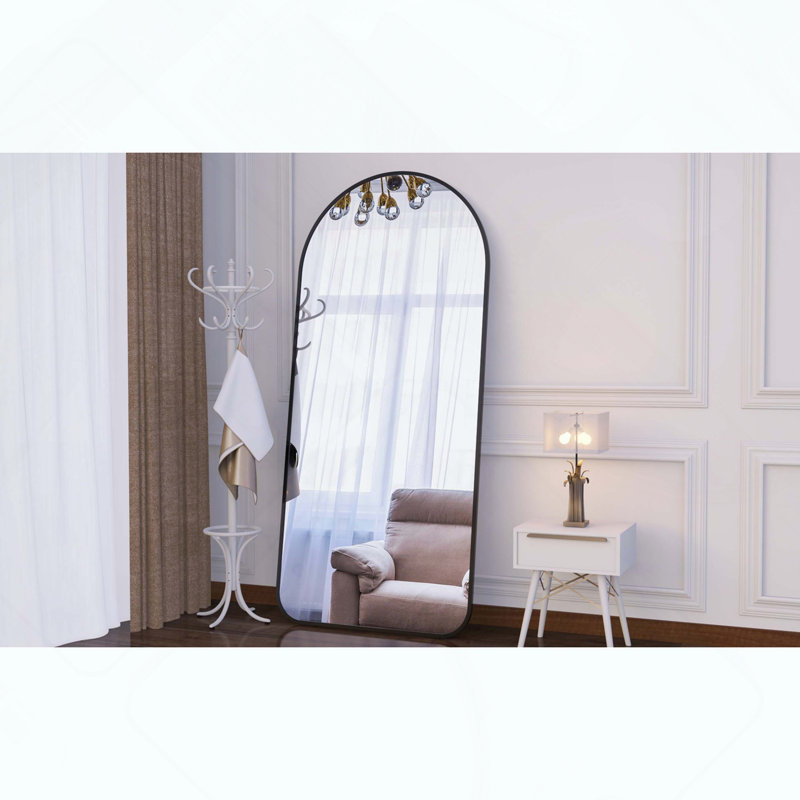 Arch Full Length Mirror, Metal Frame, Black