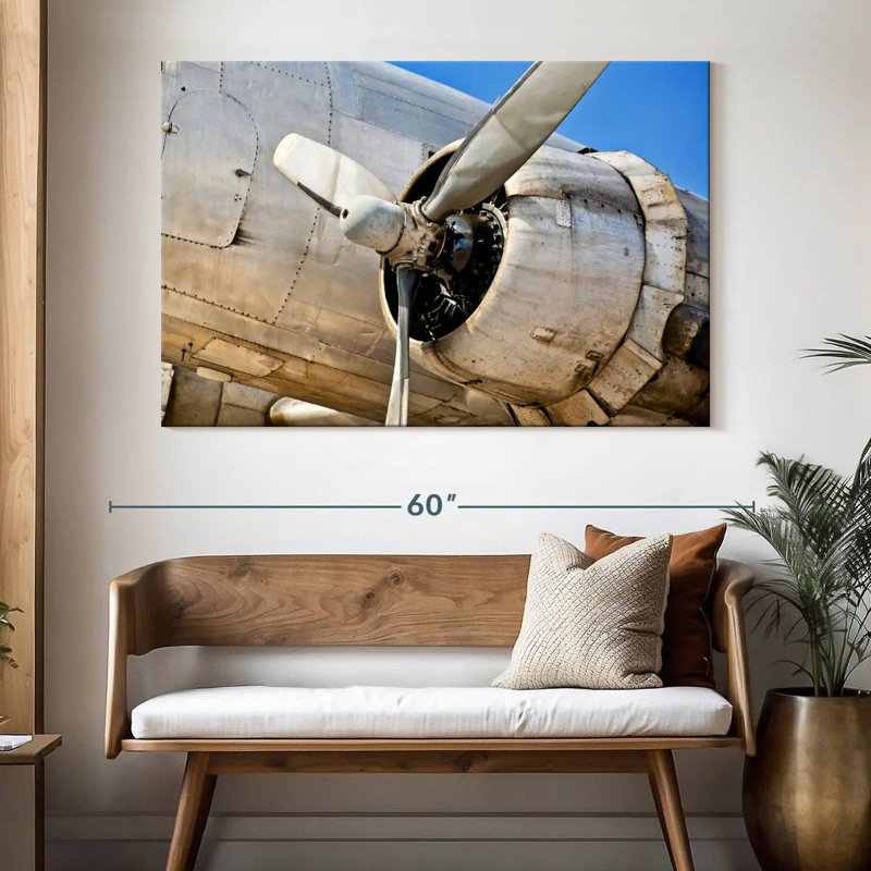 Mehar Military Propeller Airplane, 34" H x 51" W