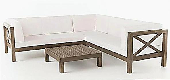 BRAVA X-BACK 4-PIECE SOFA SET , WHITE