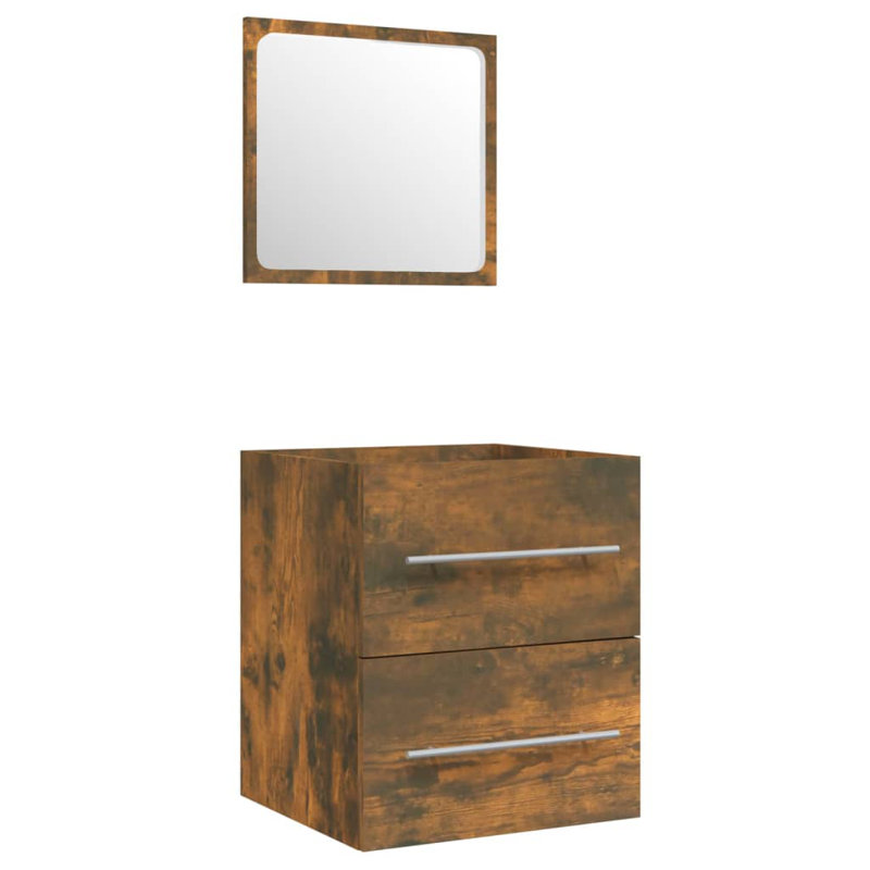 Karlisha Vanity & Mirror Set, Dark Wood