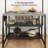 46''W Kitchen Island With Storage, Bakers Rack With 5 Racks-1423030081
