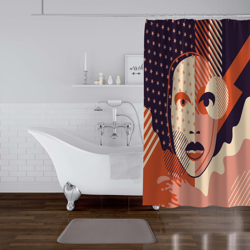 Alano Abstract Shower Curtain, 70" H x 71" W
