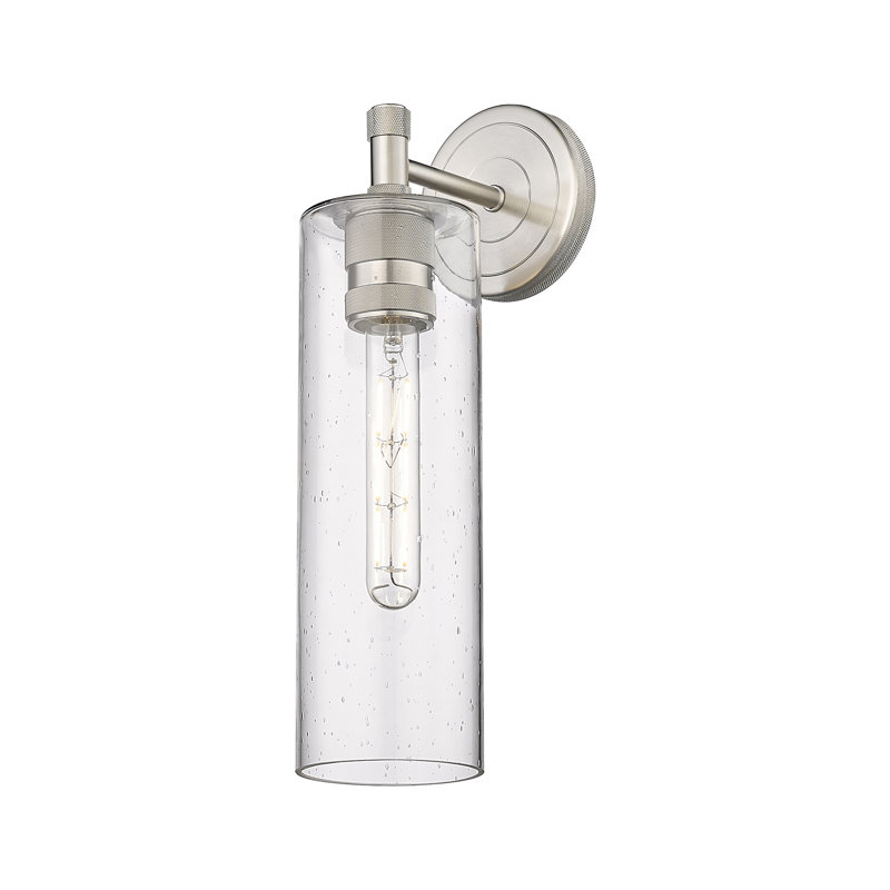 Applique murale 1 lumière Crown Point, H 15,5 po x l 3,88 po x P 6,5 po, Grainé, Nickel satiné