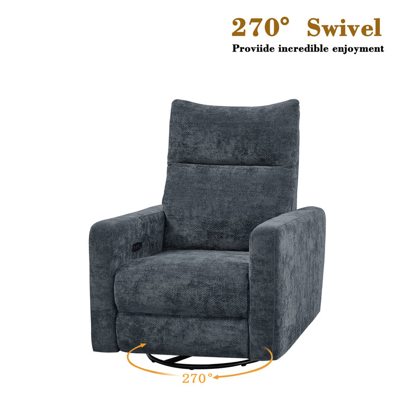 Vinathi Upholstered Power Recliner, Dark Gray