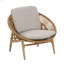 Chaise longue d'extérieur en osier de style papasan avec coussin beige-351361833