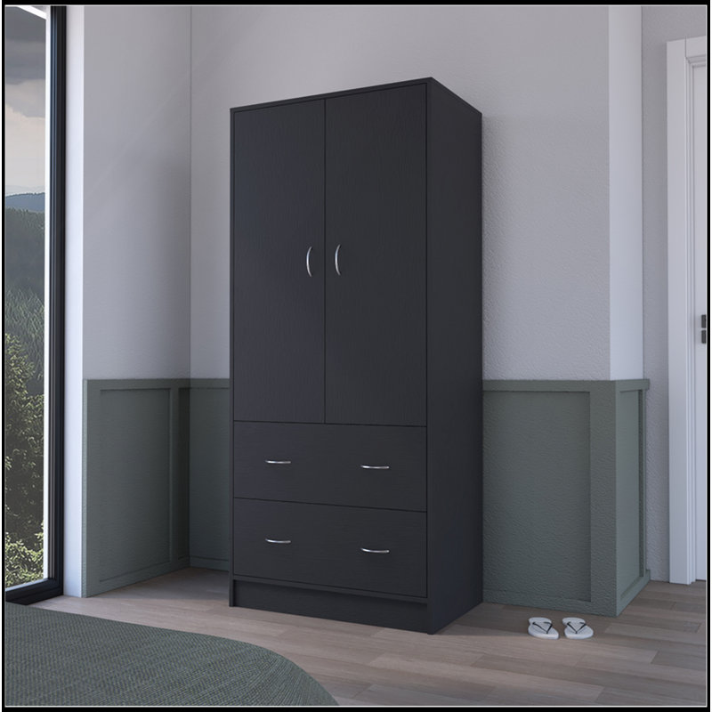 Armoire Edie, chambre à coucher, noir, Noir