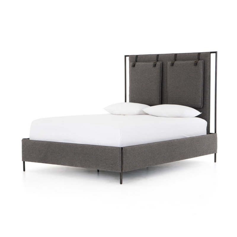 Leigh Upholstered Bed, Queen, Dark Gray