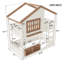 Twin Size Bunk Bed/Loft Bed With Bookshelf, House Design, High-Quality Safety Fencing,Beige & Natural