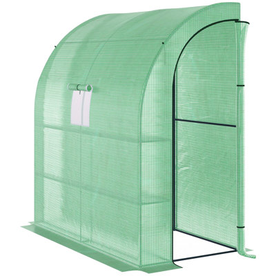 7' X 3' Greenhouse With Pe Cover, Galvanized Steel Frame, 3 Wire Shelves, Zippered Doors And Roll Up Window For Outdoor Use Walk-In Thriving Plant Life, 80.48" D 40.19" W 86.77" H, Cover