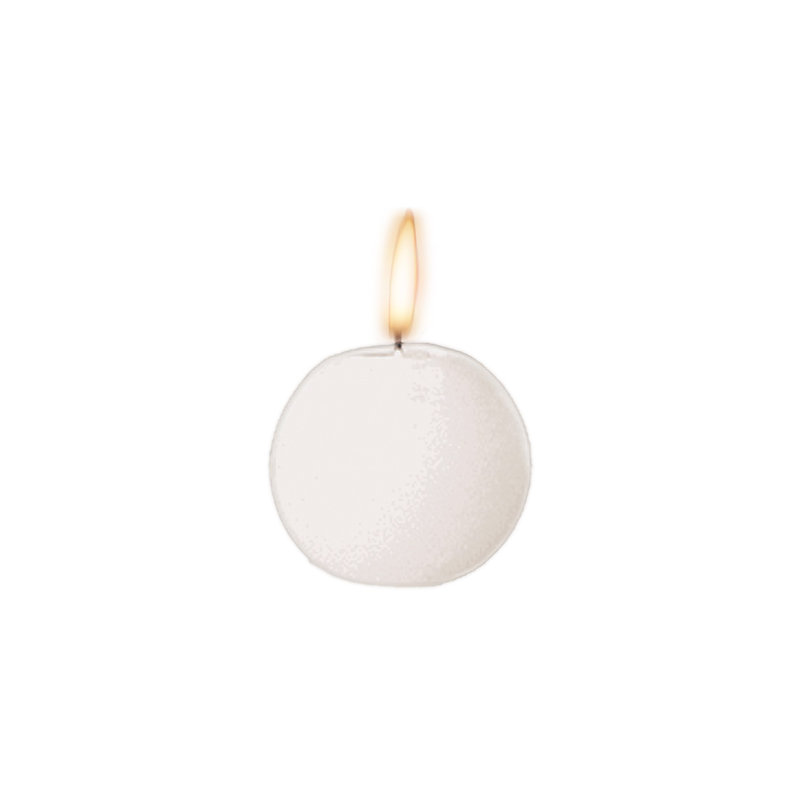 Ball Candle-Unscented, 3" H x 3" W x 3" D