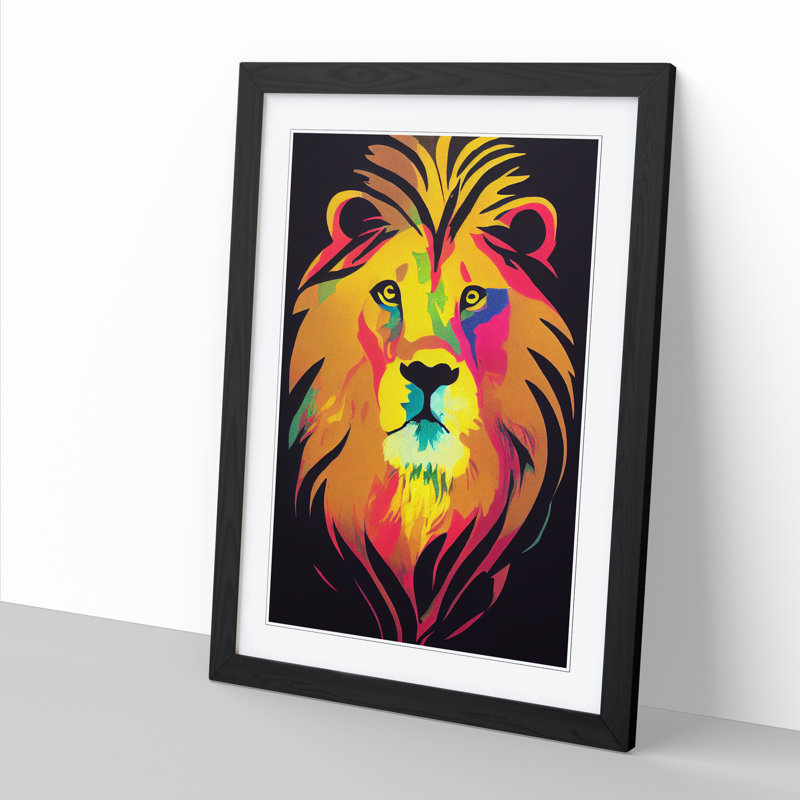 Lion Hot Wax - Picture Frame Print, 64cm H x 46cm W x 2cm D, Walnut