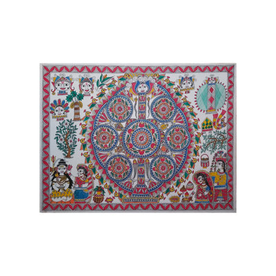 Kohbar - A Religious Ritual | Natural Colors On Handmade Paper | By Priti Karn