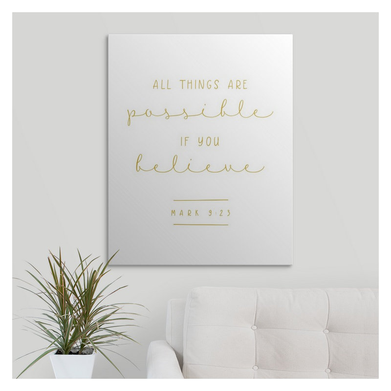 « mark 9:23-scripture art », art textuel, Toile, H 20 po x l 16 po x P 1,5 po