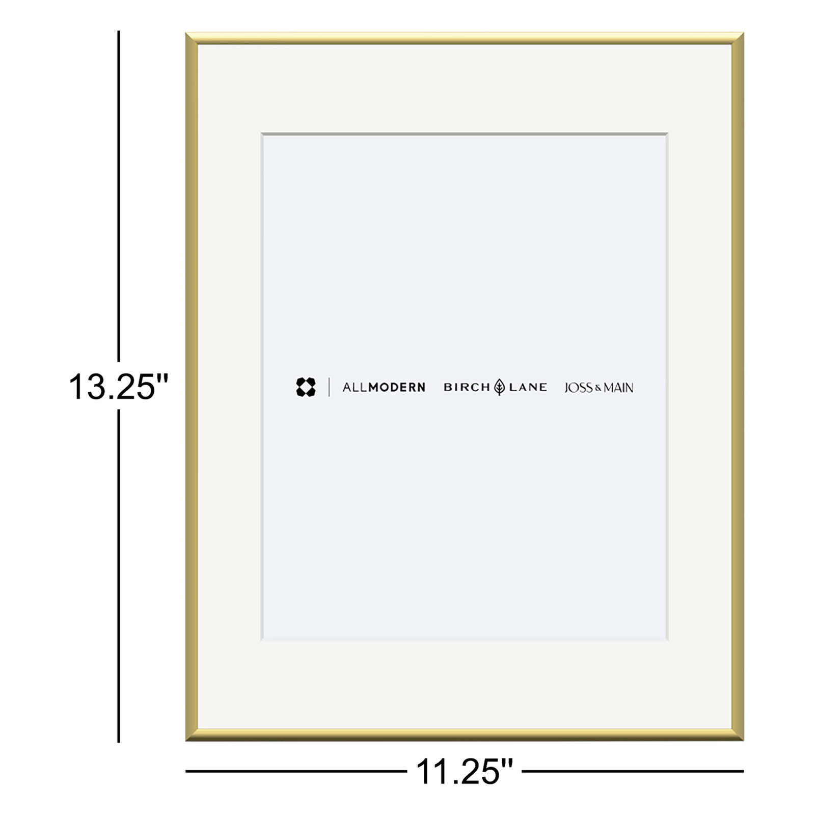 Feronia Metal Picture Frame with Mat, Gold, 8" x 10"