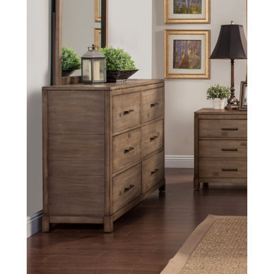 Commode 6 tiroirs Vanallen Sydney, gris vieilli