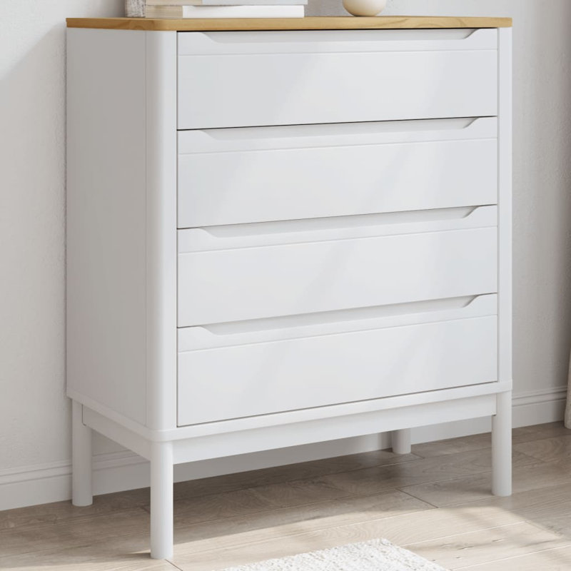 Abdimalik Solid Wood Standard Accent Chest, White