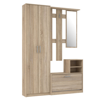 Rasheen Hall Tree 135cm Wide with Bench and Shoe Storage