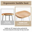 Bar Stools Set of 2 Rustic Counter Stools with Solid Wood Saddle Seat & Metal Legs, Backless Kitchen Island Stools for Breakfast Bar & Home Decor-883923837