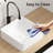 Porcelain Ceramic Rectangular Vessel Sink 15X15 Inches, Milk White, Striped Design, Ideal For Bathroom Redesign, Fade - 15 Inch Sink, Visual Elegance In Bathroom, Non Porous Build