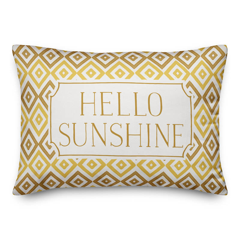 Housse de coussin rectangulaire d'extérieur Hello Sunshine, Jaune