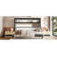 Lit escamotable simple avec tablettes, lit mural en métal au design pliable et peu encombrant, blanc-1460376062