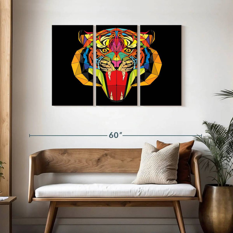 Geometric Tiger, 28" H x 45" W