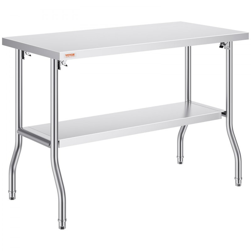 VEVOR Stainless Steel 48'' Folding Commercial Prep Table