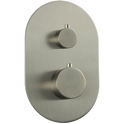 Thermostatic Mixer With 3-Way Diverter + "Off" Position Trim Kit RND + Lever Satin Brass