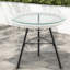Tables d'appoint modernes, table d'appoint en métal et rotin blanc