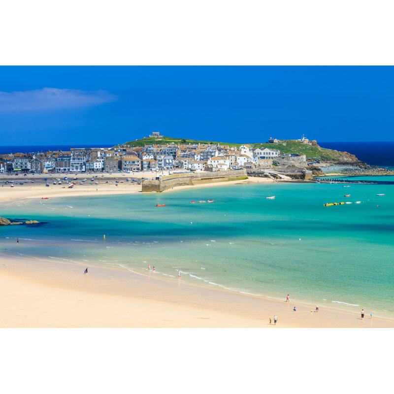Beach In St Ives Cornwall by Ianwool - Wrapped Canvas Print, 81cm H x 122cm W x 3.8cm D