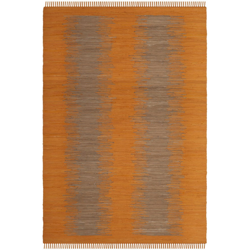 Annia Hand Woven Cotton Abstract Rug, Rectangle 6' x 9'