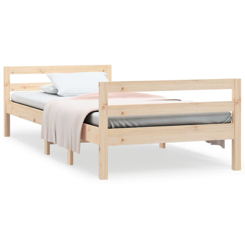 Leyte Solid Wood Bed, European Single (90 x 200 cm), natural